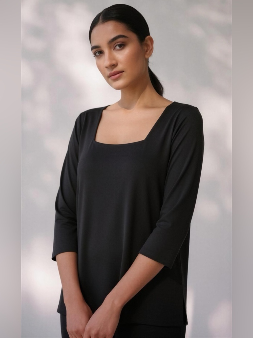 Chico’s Square Neck 3/4 Sleeve Top